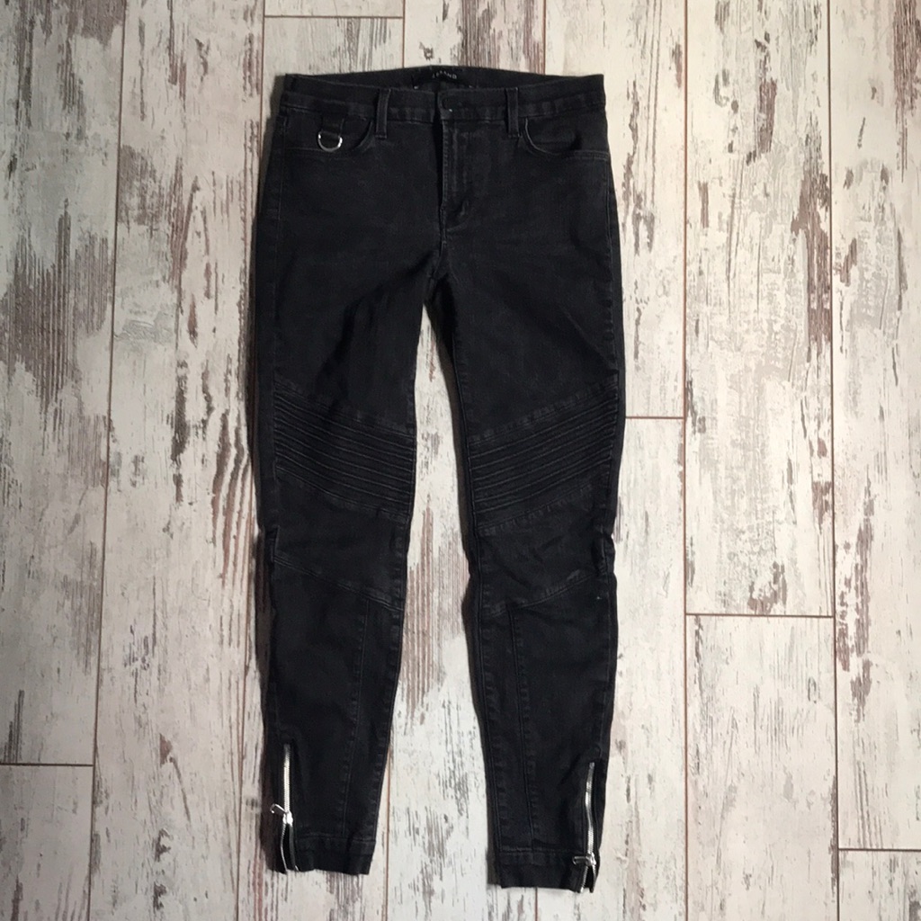 J Brand Black Moto Skinny Denim
